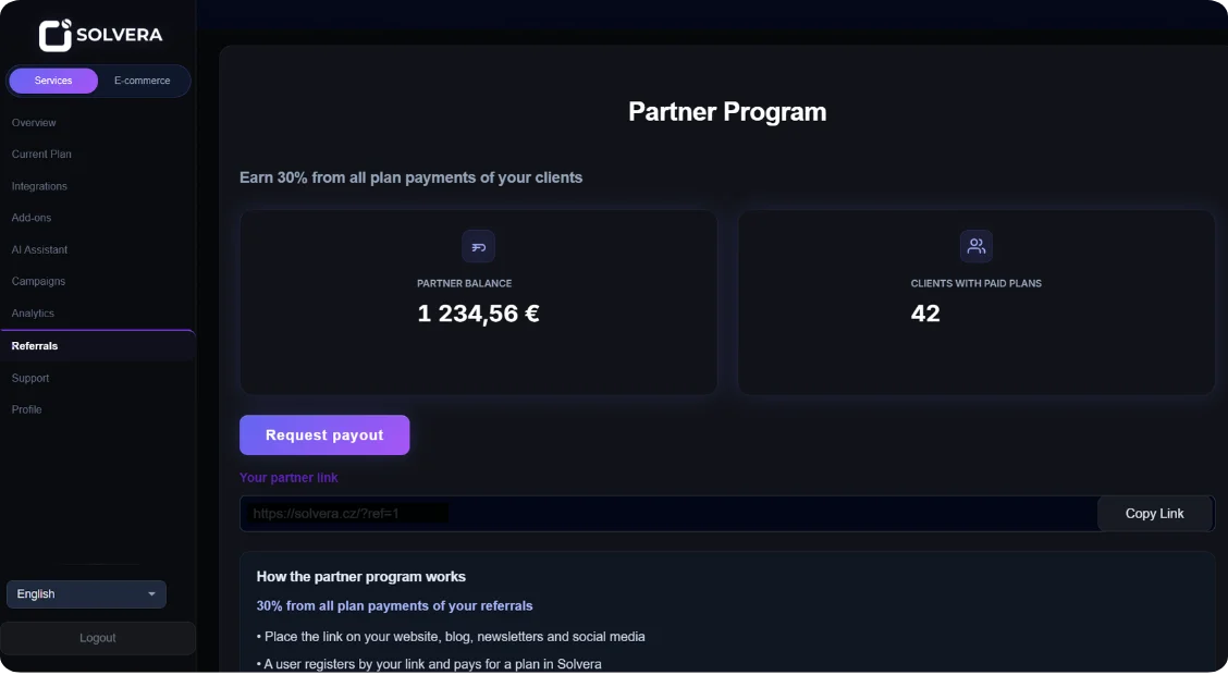 Партнёрская программа Solvera